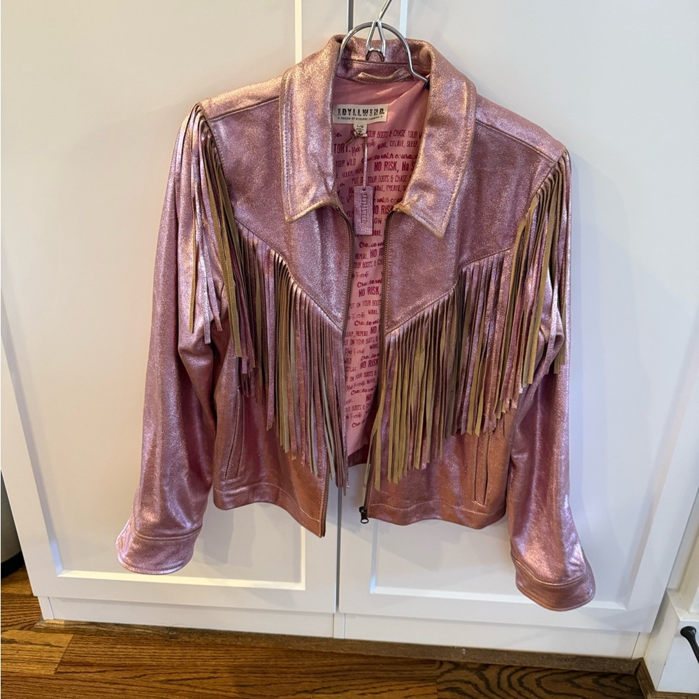 Idyllwind Women’s Day Off Shimmering Pink Fringe Jacket